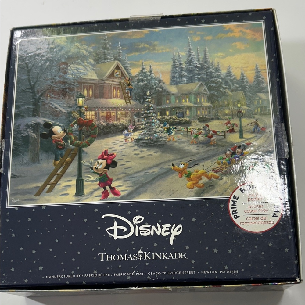 Disney Thomas Kinkade Festive Winter Puzzle - Red and Green - Picture 7 of 16